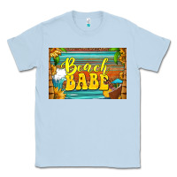 Dusty Blue beach babe skinny metal can holder Classic Tee - HRA Design Shop