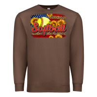 Chestnut Western American Flag Softball Premium Sweatshirt - LillyAllenDesigns
