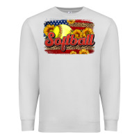 Dove Grey Western American Flag Softball Premium Sweatshirt - LillyAllenDesigns