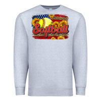Heather Grey Western American Flag Softball Premium Sweatshirt - LillyAllenDesigns