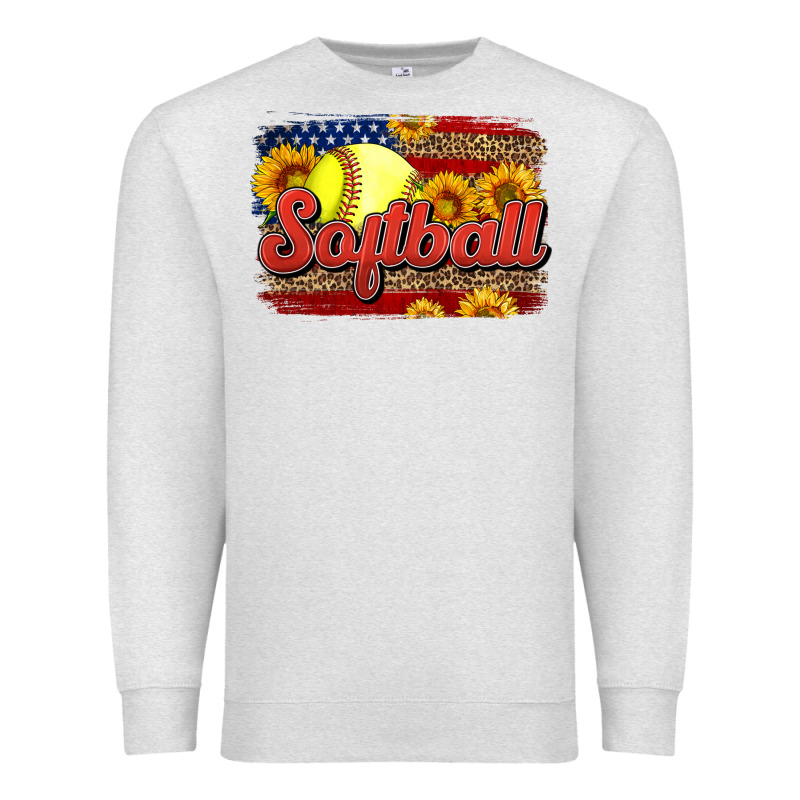 Western American Flag Softball Premium Sweatshirt by LillyAllenDesigns | Teevron