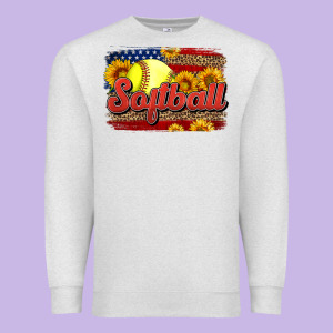 Western American Flag Softball Premium Sweatshirt Designed By Lillyallendesigns