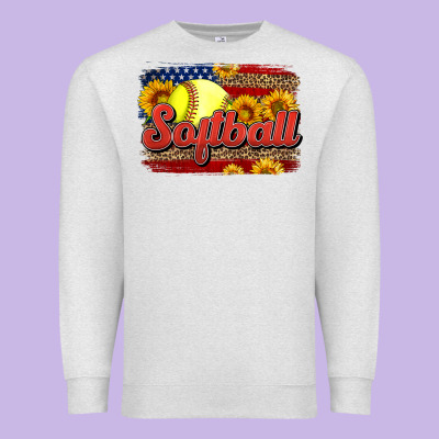 Western American Flag Softball Premium Sweatshirt Designed By Lillyallendesigns