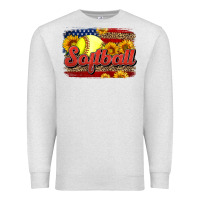Oatmeal Heather Western American Flag Softball Premium Sweatshirt - LillyAllenDesigns