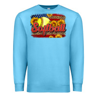 Ocean Blue Western American Flag Softball Premium Sweatshirt - LillyAllenDesigns
