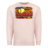 Pale Pink Western American Flag Softball Premium Sweatshirt - LillyAllenDesigns