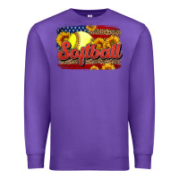 Purple Western American Flag Softball Premium Sweatshirt - LillyAllenDesigns