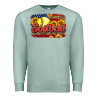 Seafoam Western American Flag Softball Premium Sweatshirt - LillyAllenDesigns