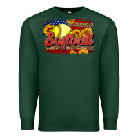 Sports Green Western American Flag Softball Premium Sweatshirt - LillyAllenDesigns