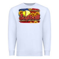 White Western American Flag Softball Premium Sweatshirt - LillyAllenDesigns