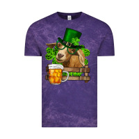 Cloud Purple St. Patrick's Day Goat And Beer Vintage Tee - RanaPortraitStore