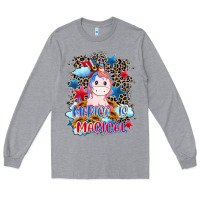 Heather Grey Merica is magical 4th of july Long Sleeve Tee - CowGirlArtShop