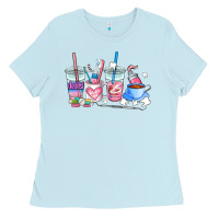 Baby Blue dentist coffee cups Ladies Tee - AdoDesignShop