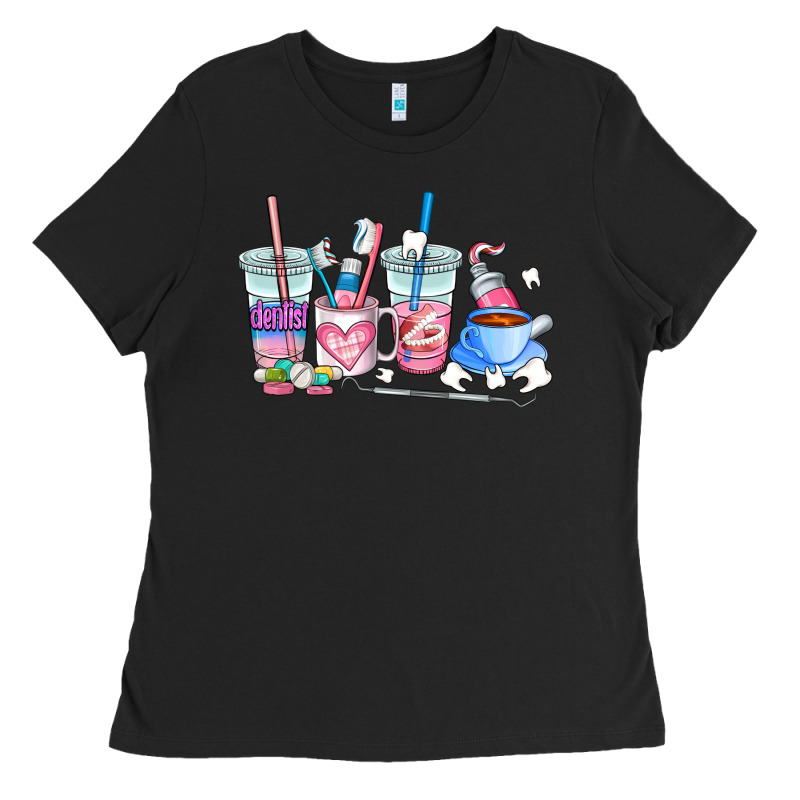 Dentist Coffee Cups Ladies Tee by AdoDesignShop | Teevron