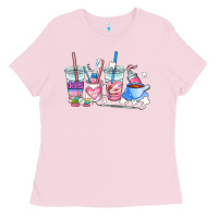 Bubblegum Pink dentist coffee cups Ladies Tee - AdoDesignShop