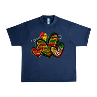 Navy juneteenth hearts Urban Heavy Tee - Zillion Design Studio