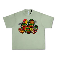 Oil Green juneteenth hearts Urban Heavy Tee - Zillion Design Studio