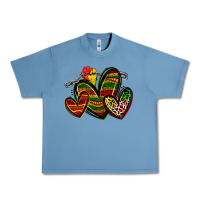 Pebble Blue juneteenth hearts Urban Heavy Tee - Zillion Design Studio