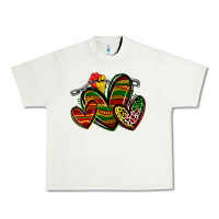 Pistachio juneteenth hearts Urban Heavy Tee - Zillion Design Studio