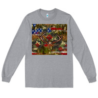 Heather Grey Hunting leopard USA flag tumbler 4th of july Long Sleeve Tee - Neo Western