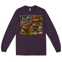 Plum Hunting leopard USA flag tumbler 4th of july Long Sleeve Tee - Neo Western