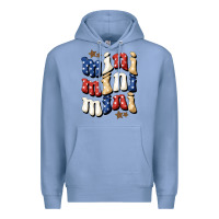 Colony Blue American mini Premium Hoodie - NancyCooperArtShop