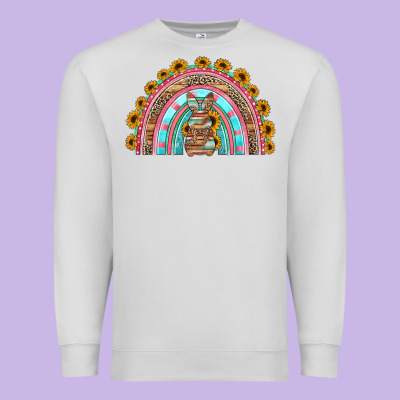 Western Easter Rainbow Premium Sweatshirt Designed By Jasminsmagicworld