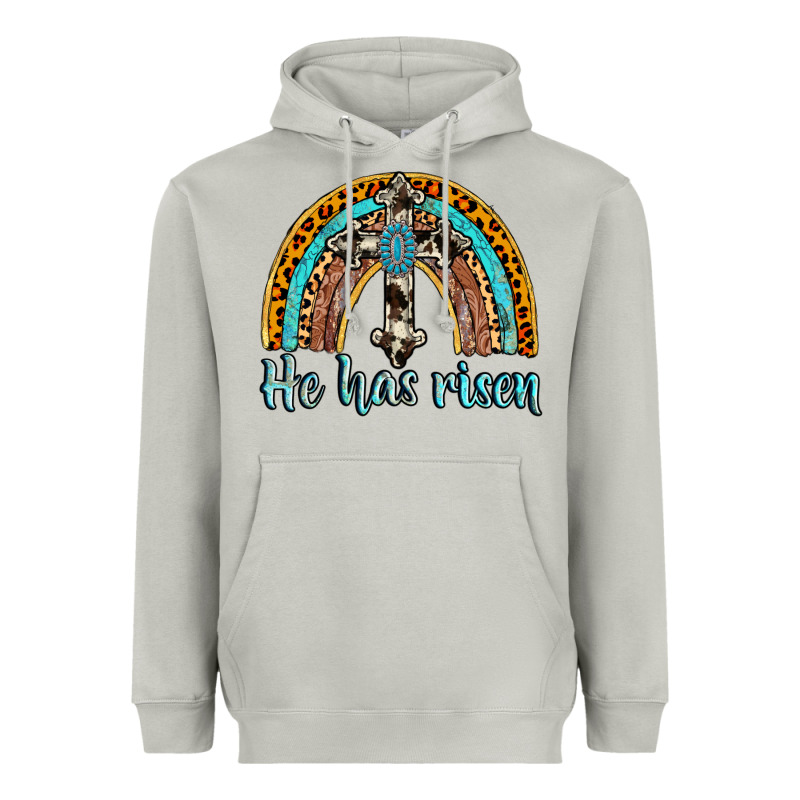 He Has Risen Rainbow Heavyweight Hoodie by AdoDesignShop | Teevron