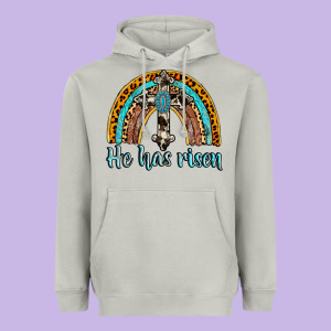 He Has Risen Rainbow Heavyweight Hoodie Designed By Adodesignshop