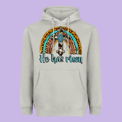He Has Risen Rainbow Heavyweight Hoodie Designed By Adodesignshop