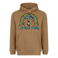 Toasted Coconut he has risen rainbow Heavyweight Hoodie - AdoDesignShop