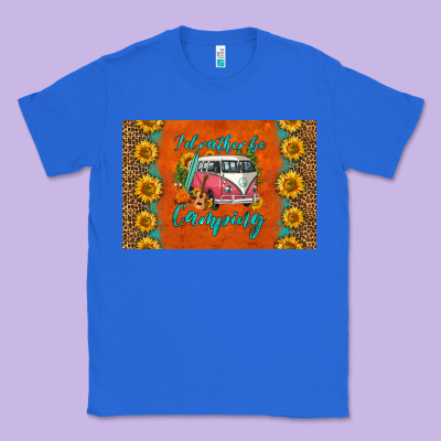 I'd Rather Be Camping Skinny Metal Can Holder Classic Tee Designed By Hra Design Shop