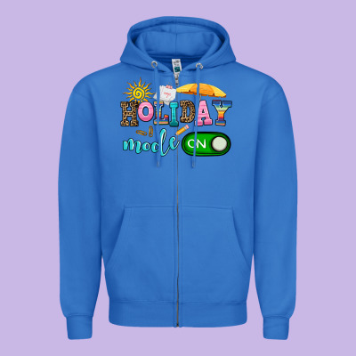 Holiday Mode On Zipper Hoodie Designed By Adodesignshop