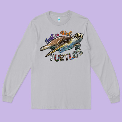 Just A Girl Who Loves Turtles Long Sleeve Tee Designed By Sublimationcraftshop