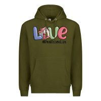 Army Green love real estate life Premium Hoodie - MaliasSmallBusiness