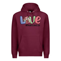 Burgundy love real estate life Premium Hoodie - MaliasSmallBusiness
