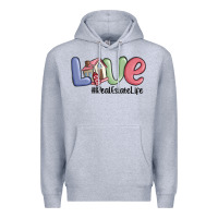 Heather Grey love real estate life Premium Hoodie - MaliasSmallBusiness