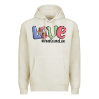 Oatmeal Heather love real estate life Premium Hoodie - MaliasSmallBusiness