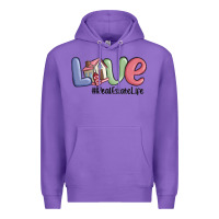 Purple love real estate life Premium Hoodie - MaliasSmallBusiness