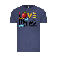 Vintage Denim love my job teacher life Vintage Tee - BarkalooDesign