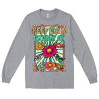 Heather Grey keep calm dream on Long Sleeve Tee - CowhideDigitalArt