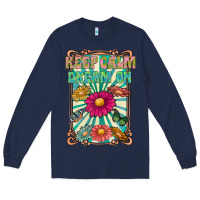 Navy keep calm dream on Long Sleeve Tee - CowhideDigitalArt