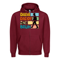 Burgundy dada daddy dad bruh Zipper Hoodie - AdoDesignShop