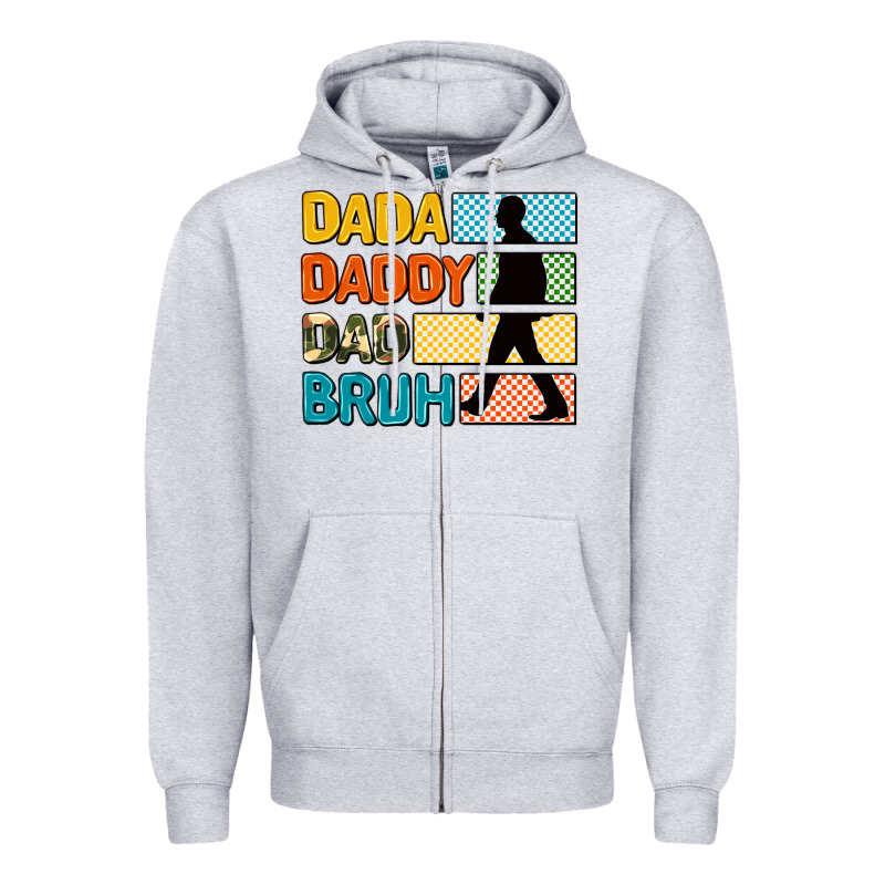 Dada Daddy Dad Bruh Zipper Hoodie by AdoDesignShop | Teevron