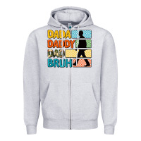 Heather Grey dada daddy dad bruh Zipper Hoodie - AdoDesignShop