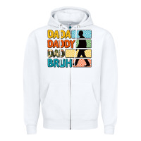 White dada daddy dad bruh Zipper Hoodie - AdoDesignShop