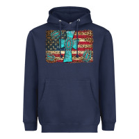 Navy flag and turquoise cross Heavyweight Hoodie - AdoDesignShop