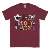 Burgundy spooky vibes Classic Tee - CowhideDigitalArt