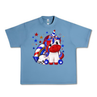 Pebble Blue 4th of july american unicorn Urban Heavy Tee - texasbilliewilder