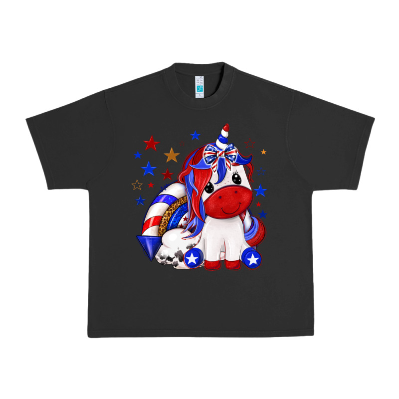 4th Of July American Unicorn Urban Heavy Tee by texasbilliewilder | Teevron